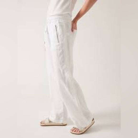 NWT Athleta Cabo linen wide leg pants size 6 white - Picture 2 of 3